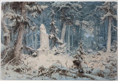 Bosque nevado de Andreas Achenbach