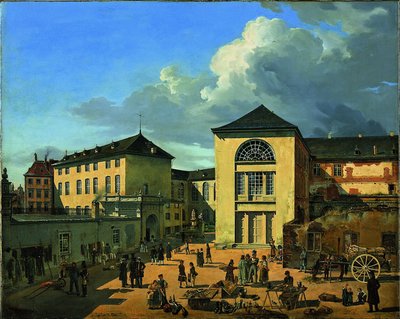 El patio de la Academia (La vieja Academia en Düsseldorf) de Andreas Achenbach