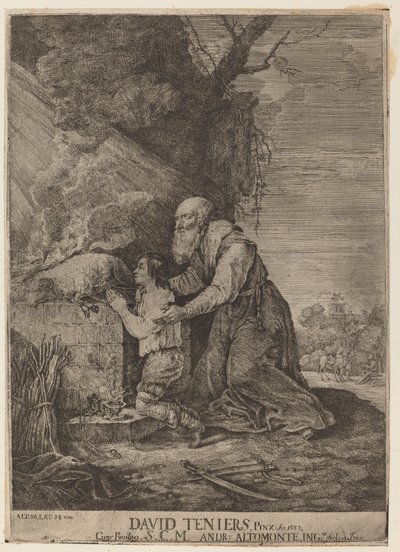 El sacrificio de Isaac de Andreas Altomonte, after David Teniers the Younger