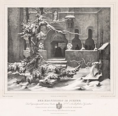 Cementerio con nieve, c. 1835 de Andreas Borum