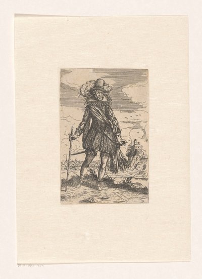 Noble español en un paisaje de Andreas Bretschneider