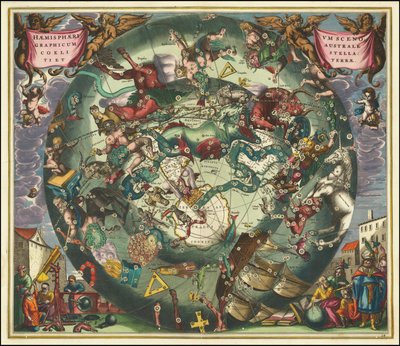 Mapa celeste del Cielo Austral de 1660 por Andreas Cellarius de Andreas Cellarius