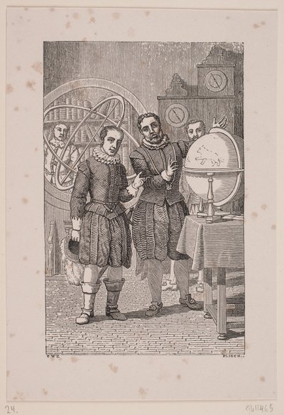 Cristián IV visita a Tycho Brahe de Andreas Flinch