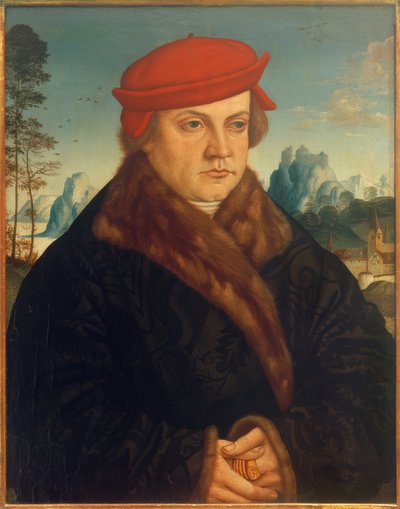 Retrato de un hombre con boina roja de Andreas Haider
