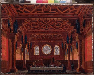 Escenografía para la ópera Ruslan y Lyudmila de M Glinka (Escenografía para la ópera Ruslan y Lyudmila de M Glinka) - Pintura de Andreas Leonhard Roller (1805-1891), óleo sobre lienzo de Andreas Leonhard Roller