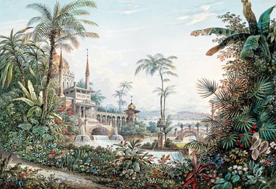 Diseño de escenario para la ópera El rapto en el serrallo de Wolfgang Amadeus Mozart, 1842 de Andreas Leonhard Roller