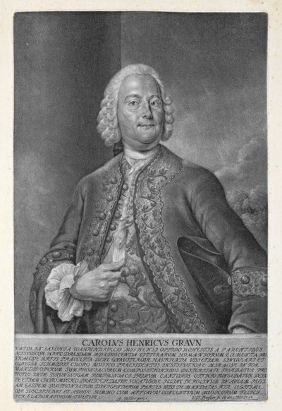 Carl Heinrich Graun (1703-59) grabado por Valentin Daniel Preissler (1717-65) 1752 de Andreas Moller