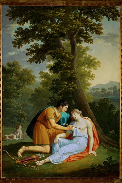 Procris y Cephalos (pintura sobre lienzo) de Andreas Nesselthaler