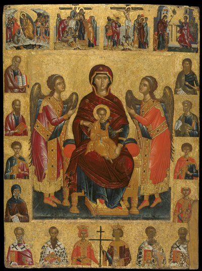 Icono Compuesto con la Virgen y el Niño en el Trono de Andreas Rico