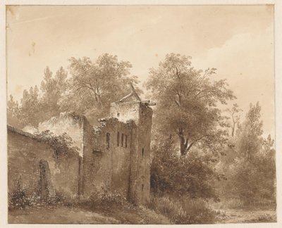 Ruina en un paisaje de Andreas Schelfhout