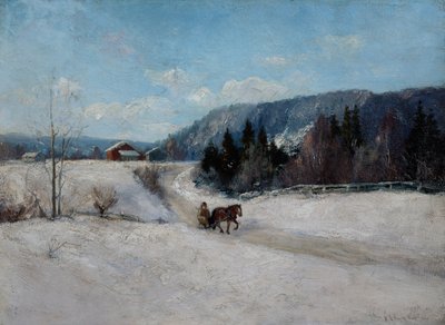 Paisaje de invierno en la colina de Skaugum de Andreas Singdahlsen