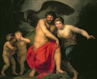Zeus y Hera en el Monte Ida, 1775 de Andreas or Andries Lens