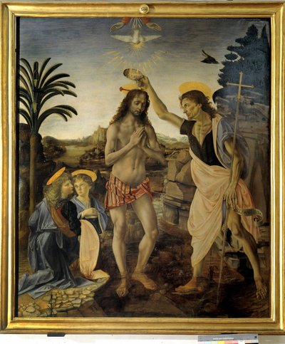 Bautismo de Cristo c. 1475 - 1478 de Andreea and Vinci Leonardo da Verrocchio