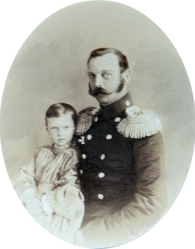 Zar Alejandro II y su hija la Gran Duquesa María Alexandrovna, finales de la década de 1850 de Andrei Deniere
