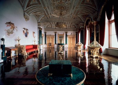 El Salón de Malaquita del Palacio de Invierno, 1837-1839 de Andrei Ivanovich Stakenschneider