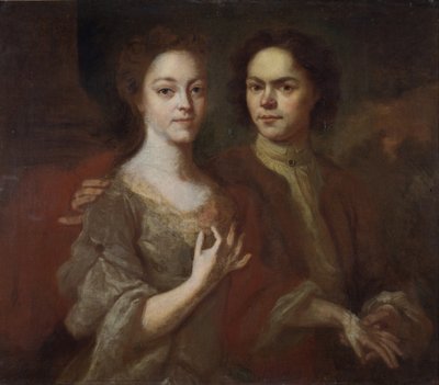Autorretrato con la esposa, c. 1729 de Andrei Matveyevich Matveyev