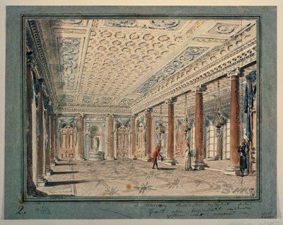Interior del salón de la esquina en el palacio Stroganov de Andrei Nikiforovich Voronikhin