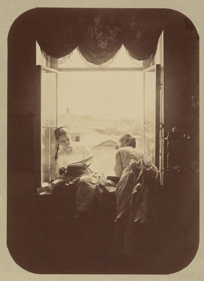 [Dos mujeres jóvenes en la ventana] de Andrei Osipovich Karelin