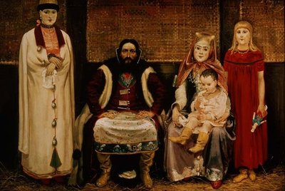 Un Comerciante y su Familia en el Siglo XVII de Andrei Petrovich Ryabushkin