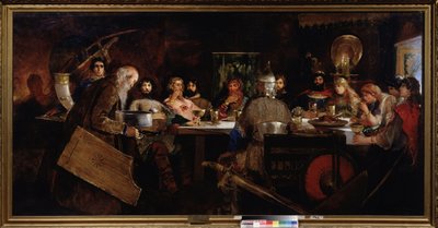 Banquete en el Gran Duque Vladimir el Grande (Vladimir I también llamado Red Sun, 958-1015). Pintura de Andrei Petrovich Ryabushkin (Riabutchkin) (1861-1904), óleo sobre lienzo de Andrei Petrovich Ryabushkin