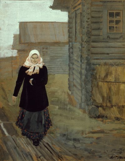 En un pueblo rural. Yendo a la iglesia, 1903 de Andrei Petrovich Ryabushkin