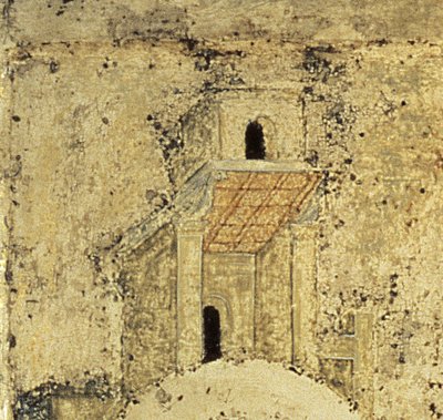 (detalle) de La Santísima Trinidad, 1420s de Andrei Rublev