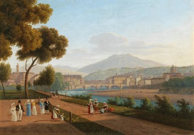 Florencia, vista del Ponte Vecchio de Andrei Yefimovich Martynov
