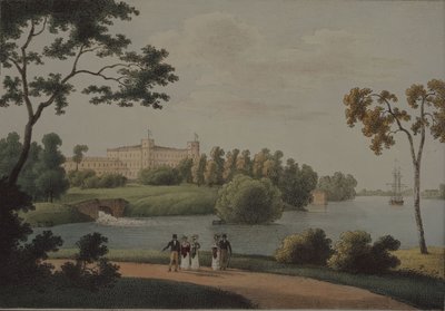 Vista del palacio principal de Gatchina, 1821 de Andrei Yefimovich Martynov