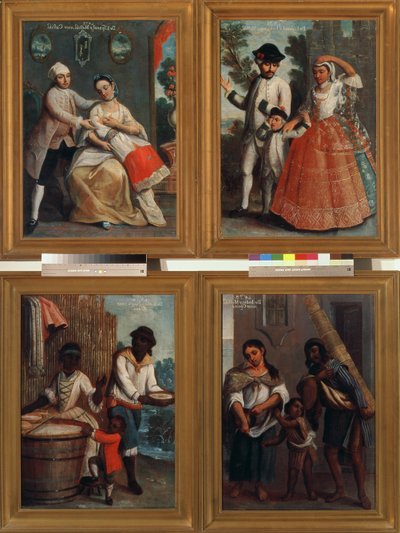 Cuatro grupos raciales diferentes de Andres de Islas