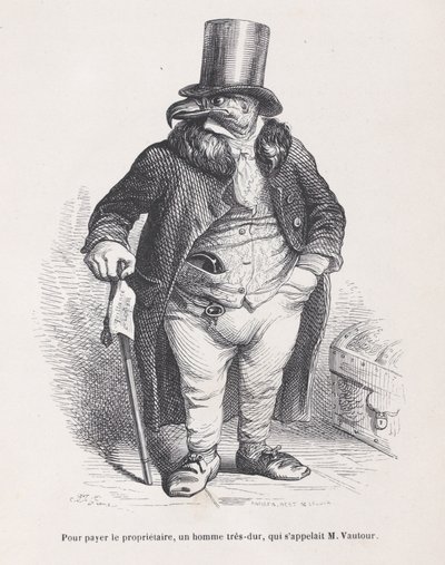 Para pagar al casero, un hombre muy severo, cuyo nombre era M. Vautour de Escenas de t..., ca. 1837-47 de Andrew Best Leloir