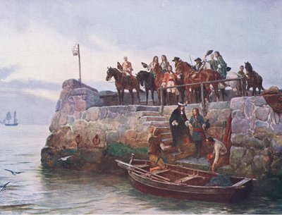 La causa perdida: La huida de Jacobo II después de la Batalla del Boyne 1690, ilustración de 