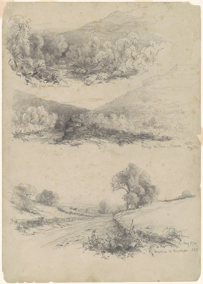 Camino del Clavo, Catskills; A Través del Clavo—Catskills; y En el Camino a Bracketts de Andrew Fisher Bunner