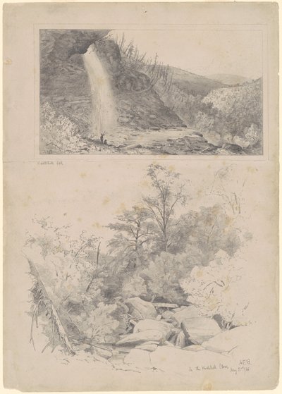 Cascada de Kaatskill; y En el desfiladero de Kaatskill de Andrew Fisher Bunner