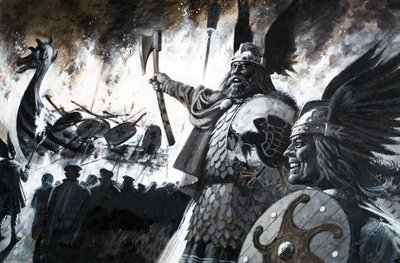 Lerwick Up Helly, A Viking Festival (gouache sobre papel) de Andrew Howat
