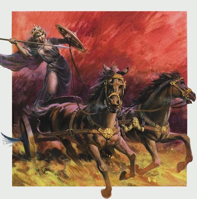 Reina Boadicea (m.c.60 d.C.) (gouache sobre papel) de Andrew Howat