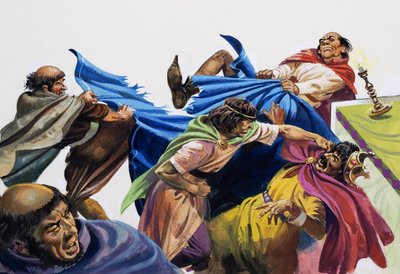 La visita papal al rey Luis VII (gouache sobre papel) de Andrew Howat