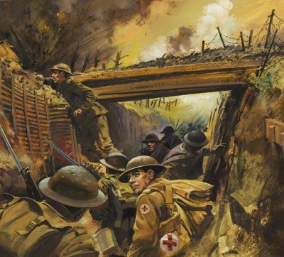 Las trincheras (gouache sobre papel) de Andrew Howat