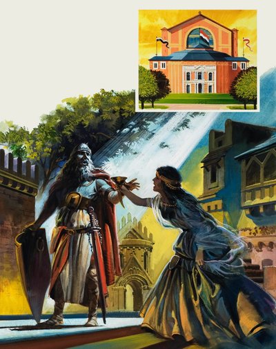 Tristán e Isolda (gouache sobre papel) de Andrew Howat