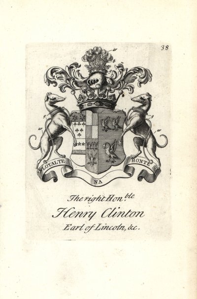 Escudo de armas y cresta del muy honorable Henry Clinton, 7º Conde de Lincoln de Andrew Johnston