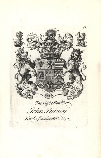 Escudo de armas y cresta del muy honorable Jocelyn Sidney, 7º Conde de Leicester de Andrew Johnston