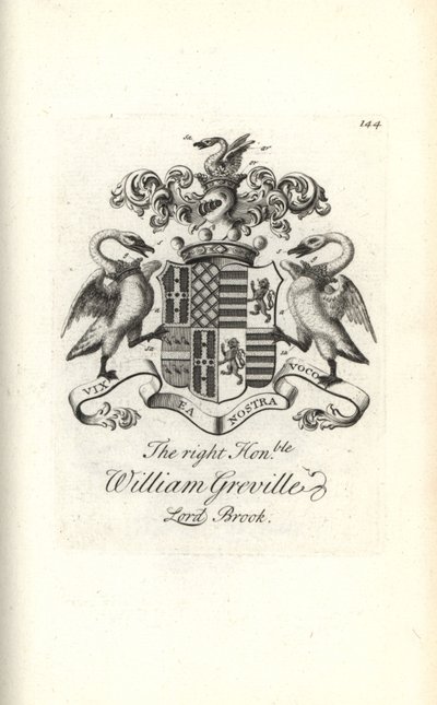 Escudo de armas y cresta del muy honorable William Greville, 7º Barón Brooke de Andrew Johnston