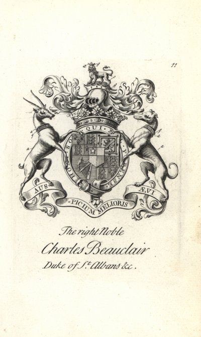 Escudo de armas y cresta del muy noble Charles Beauclerk de Andrew Johnston