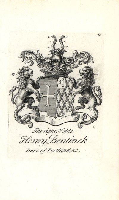 Escudo de armas y cresta del noble Henry Bentinck de Andrew Johnston