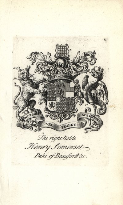 Escudo de armas y cresta del muy noble Henry Somerset, 2º Duque de Beaufort de Andrew Johnston