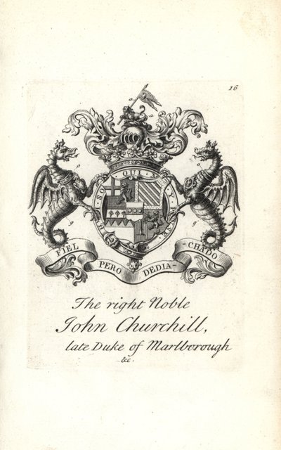 Escudo de armas y cresta del muy noble John Churchill de Andrew Johnston