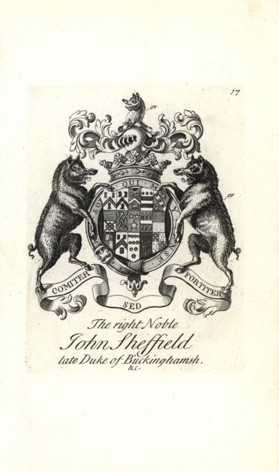 Escudo de armas y cresta del noble John Sheffield de Andrew Johnston