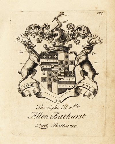 Escudo de armas del Muy Honorable Allen Bathurst, Lord Bathurst de Andrew Johnston
