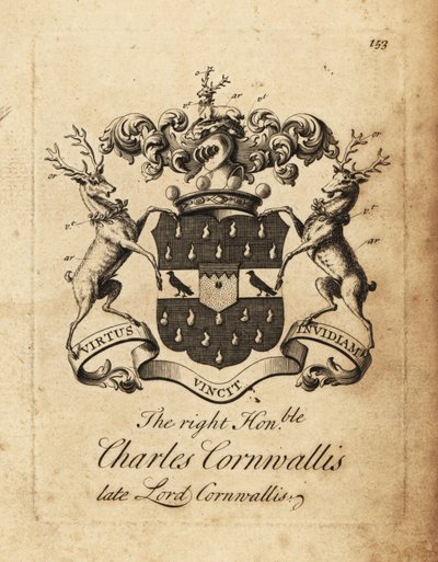 Escudo de armas del Muy Honorable Charles Cornwallis, Lord Cornwallis, 4º Barón Cornwallis de Andrew Johnston