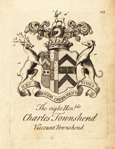Escudo de armas del Muy Honorable Charles Townshend, 2do Vizconde Townshend de Andrew Johnston
