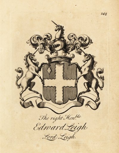 Escudo de armas del Muy Honorable Edward Leigh, Lord Leigh, 3º Barón Leigh de Andrew Johnston